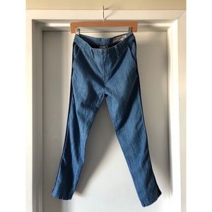 Rag & Bone Cropped Straight-Leg Denim Chino Pant